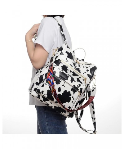 Women's Fashion Backpack Purse Multipurpose Design Convertible Satchel Handbags Shoulder Bag Travel bag Cow White $15.89 Back...