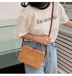 Square Round Mulit Style Straw Bag Handbags Women Summer Rattan Bag Handmade Woven Beach Bohemia Handbag Square $20.00 Handbags