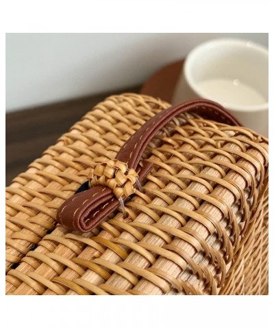 Square Round Mulit Style Straw Bag Handbags Women Summer Rattan Bag Handmade Woven Beach Bohemia Handbag Square $20.00 Handbags