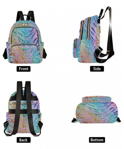 Backpack Purse for Women Rainbow Glam Glitter Animal Skin Casual Shoulder Bag Small Backpack S Medium $12.48 Backpacks