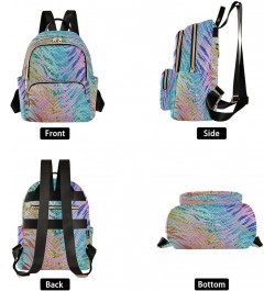 Backpack Purse for Women Rainbow Glam Glitter Animal Skin Casual Shoulder Bag Small Backpack S Medium $12.48 Backpacks