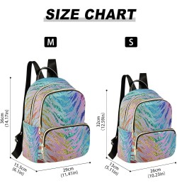 Backpack Purse for Women Rainbow Glam Glitter Animal Skin Casual Shoulder Bag Small Backpack S Medium $12.48 Backpacks