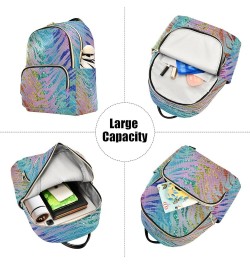 Backpack Purse for Women Rainbow Glam Glitter Animal Skin Casual Shoulder Bag Small Backpack S Medium $12.48 Backpacks