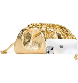 Women's Dumpling bag Crossbody Bag Ruched Cloud Purse Evening Bag Sparkly Handbag Shoulder Bag with Chain Gold $21.05 Evening...