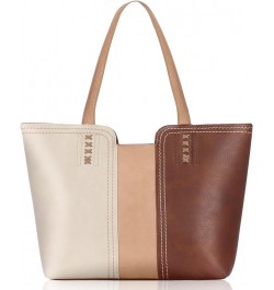 Women's Vegan Leather Tote Purses with Zipper Casual Shoulder Bags Large Capacity Handbags Three Chocolate $10.34 Totes