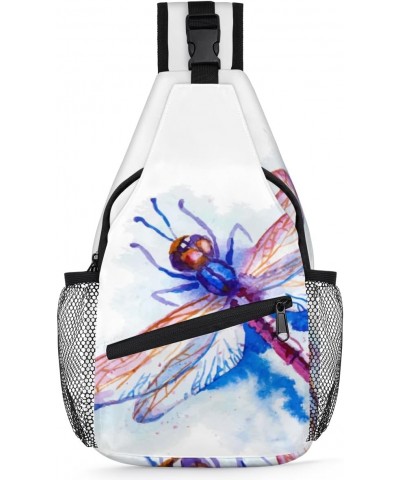 Dragonfly Watercolor Pattern Sling Bag for Women Crossbody Backpack Purse Shoulder Casual Daypack Cross Body Bags for Travel ...