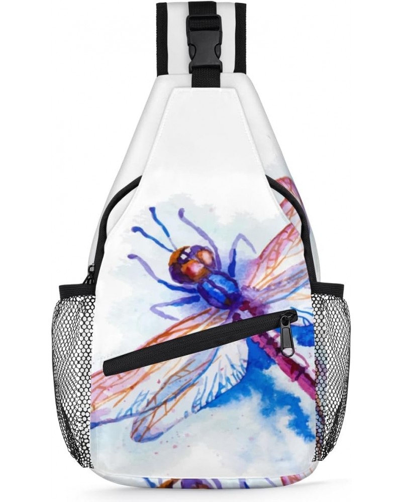 Dragonfly Watercolor Pattern Sling Bag for Women Crossbody Backpack Purse Shoulder Casual Daypack Cross Body Bags for Travel ...