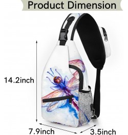 Dragonfly Watercolor Pattern Sling Bag for Women Crossbody Backpack Purse Shoulder Casual Daypack Cross Body Bags for Travel ...