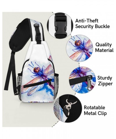 Dragonfly Watercolor Pattern Sling Bag for Women Crossbody Backpack Purse Shoulder Casual Daypack Cross Body Bags for Travel ...