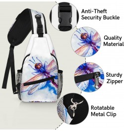 Dragonfly Watercolor Pattern Sling Bag for Women Crossbody Backpack Purse Shoulder Casual Daypack Cross Body Bags for Travel ...