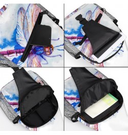 Dragonfly Watercolor Pattern Sling Bag for Women Crossbody Backpack Purse Shoulder Casual Daypack Cross Body Bags for Travel ...