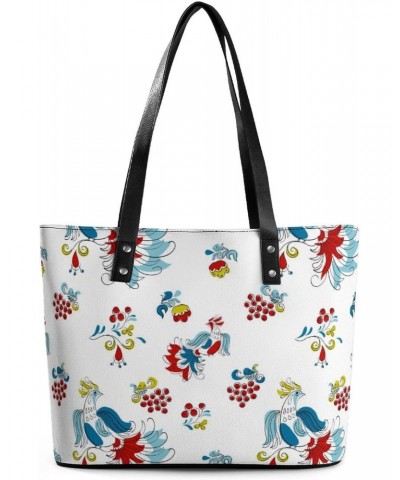 Womens Handbag Birds Pattern Leather Tote Bag Top Handle Satchel Bags For Lady $14.00 Totes