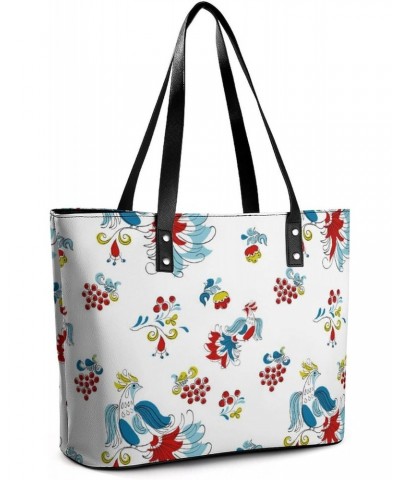 Womens Handbag Birds Pattern Leather Tote Bag Top Handle Satchel Bags For Lady $14.00 Totes