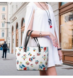 Womens Handbag Birds Pattern Leather Tote Bag Top Handle Satchel Bags For Lady $14.00 Totes