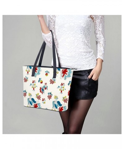 Womens Handbag Birds Pattern Leather Tote Bag Top Handle Satchel Bags For Lady $14.00 Totes