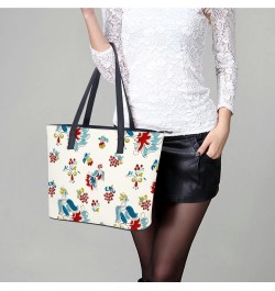 Womens Handbag Birds Pattern Leather Tote Bag Top Handle Satchel Bags For Lady $14.00 Totes