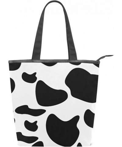 Tote Handbag for Women Tote Bag, Cow Background Canvas + leather Shoulder Bag, Hobo bag, Satchel Purse(226rh7c) $14.24 Totes