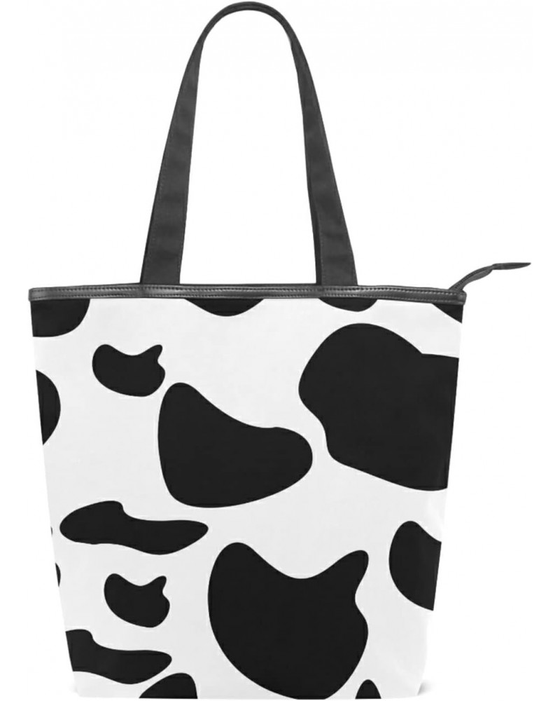 Tote Handbag for Women Tote Bag, Cow Background Canvas + leather Shoulder Bag, Hobo bag, Satchel Purse(226rh7c) $14.24 Totes