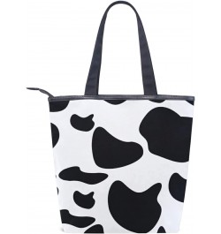 Tote Handbag for Women Tote Bag, Cow Background Canvas + leather Shoulder Bag, Hobo bag, Satchel Purse(226rh7c) $14.24 Totes