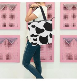 Tote Handbag for Women Tote Bag, Cow Background Canvas + leather Shoulder Bag, Hobo bag, Satchel Purse(226rh7c) $14.24 Totes