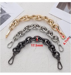 17.5mm Wide O-Shaped Aluminum Large Bag Chain DIY Replacement Metal Chain Shoulder Crossbody Bag with Tote Handle (Color : Go...