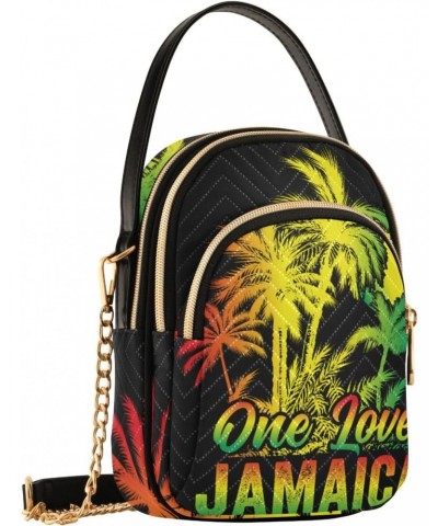 Patriot Cell Phone Purse Jamaica One Love Coconut Palm Crossbody Handbag Durable Shoulder Bag Sturdy Travel Pouch Compact Chi...