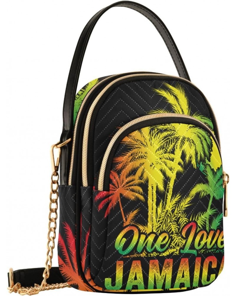 Patriot Cell Phone Purse Jamaica One Love Coconut Palm Crossbody Handbag Durable Shoulder Bag Sturdy Travel Pouch Compact Chi...