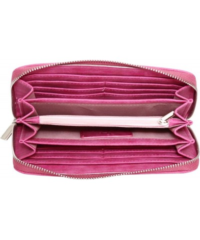 Faux Leather Ladies Purse Wallet With Wrist Strap Suede Finish Pink $23.75 Wallets