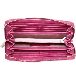 Faux Leather Ladies Purse Wallet With Wrist Strap Suede Finish Pink $23.75 Wallets