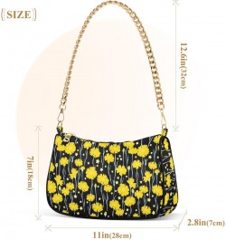 Yellow Flower Women Shoulder Bag Clutch Chain Purse Handbags with Zipper Pocket Tote Bag for Shopping Trip $12.60 Totes