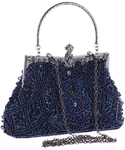 Vintage Beaded and Sequined Evening Bag for Women Formal Wedding Party Clutch Purse Blue $19.94 Evening Bags