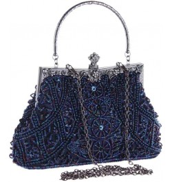 Vintage Beaded and Sequined Evening Bag for Women Formal Wedding Party Clutch Purse Blue $19.94 Evening Bags