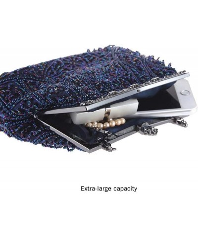 Vintage Beaded and Sequined Evening Bag for Women Formal Wedding Party Clutch Purse Blue $19.94 Evening Bags