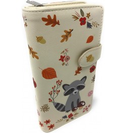 Raccoon Large Animal Wallet for Teen Girls and Women Vegan Leather 7" Tall Beige $14.00 Wallets