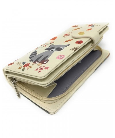 Raccoon Large Animal Wallet for Teen Girls and Women Vegan Leather 7" Tall Beige $14.00 Wallets