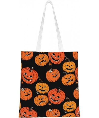 Halloween Pumpkins Single Shoulder Fashion Canvas Tote Shopping Bags Handbags For Men And Women Halloween Pumpkins5 $11.72 Totes