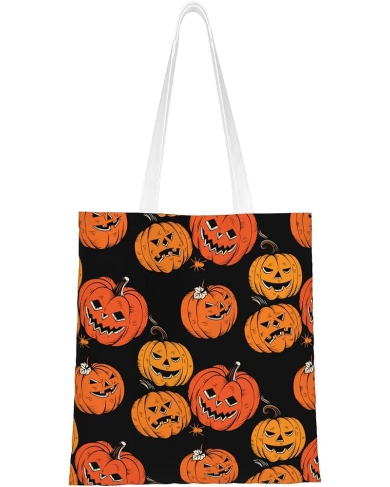 Halloween Pumpkins Single Shoulder Fashion Canvas Tote Shopping Bags Handbags For Men And Women Halloween Pumpkins5 $11.72 Totes