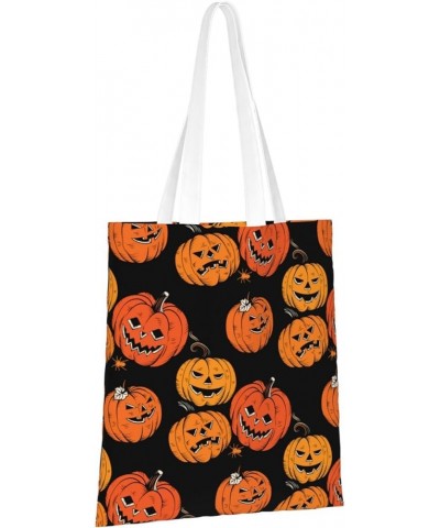 Halloween Pumpkins Single Shoulder Fashion Canvas Tote Shopping Bags Handbags For Men And Women Halloween Pumpkins5 $11.72 Totes