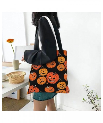 Halloween Pumpkins Single Shoulder Fashion Canvas Tote Shopping Bags Handbags For Men And Women Halloween Pumpkins5 $11.72 Totes