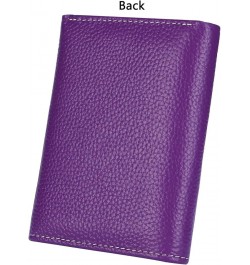 Small Leather Wallet for Women, Slim Compact Credit Card Holder RFID Blocking Wallets Organizer with Coin Pocket, Lichee Purp...