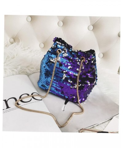 2pcs Mini Women's Shoulder Crossbody Chain Bag Sequin Blue Bucket Blue $10.44 Crossbody Bags