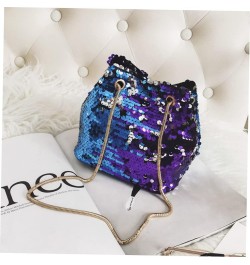 2pcs Mini Women's Shoulder Crossbody Chain Bag Sequin Blue Bucket Blue $10.44 Crossbody Bags