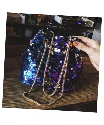 2pcs Mini Women's Shoulder Crossbody Chain Bag Sequin Blue Bucket Blue $10.44 Crossbody Bags