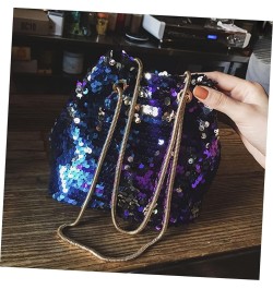 2pcs Mini Women's Shoulder Crossbody Chain Bag Sequin Blue Bucket Blue $10.44 Crossbody Bags