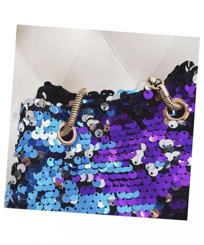 2pcs Mini Women's Shoulder Crossbody Chain Bag Sequin Blue Bucket Blue $10.44 Crossbody Bags