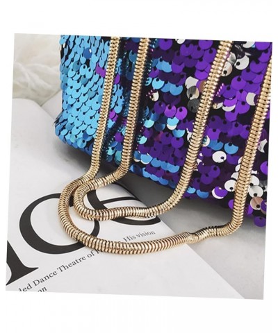 2pcs Mini Women's Shoulder Crossbody Chain Bag Sequin Blue Bucket Blue $10.44 Crossbody Bags