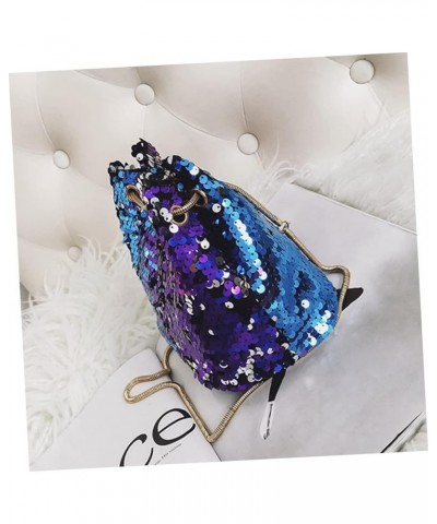 2pcs Mini Women's Shoulder Crossbody Chain Bag Sequin Blue Bucket Blue $10.44 Crossbody Bags