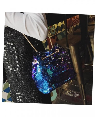 2pcs Mini Women's Shoulder Crossbody Chain Bag Sequin Blue Bucket Blue $10.44 Crossbody Bags