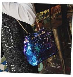 2pcs Mini Women's Shoulder Crossbody Chain Bag Sequin Blue Bucket Blue $10.44 Crossbody Bags