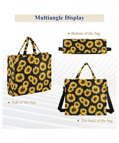 Women Sunflower Corduroy Tote Bag Casual Handbags Fashion Shoulder Hobo bag Travel Shopping Work Crossbody Bag S $12.96 Totes